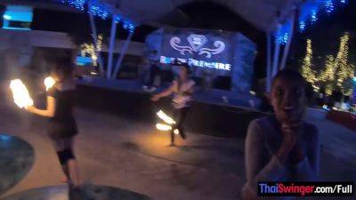 Amateur couple watches a fire show and has hot sex once back in the hotel - Thailand on freereelz.com