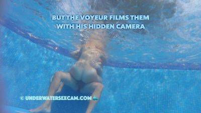 This couple thinks no one knows what they are doing underwater in the pool but the voyeur does on freereelz.com