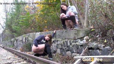 Brunette hottie craves public piss & hunkers down for a wild outdoor pee session - Czech Republic on freereelz.com