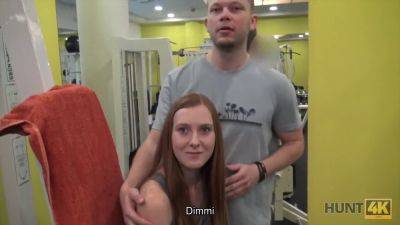 Redhead teen in palestra indulges in a wild POV blowjob with a hung dude on freereelz.com