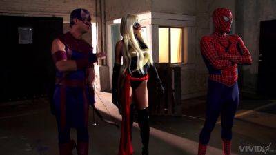 Premium role play display with super heroes craving sex the hard way on freereelz.com