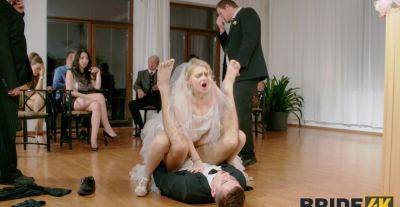 Blonde bride shares intimate hardcore sex on her wedding day on freereelz.com