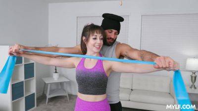 Superb wife fucked by her personal trainer and juiced like a whore on freereelz.com