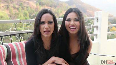 Brunette lesbians in sexy lingerie fingering - Fettered By The FemmeDom - Cindy Starfall on freereelz.com