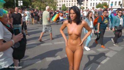 Nude In Public Video Girl Strips Naked And Takes A Walk Thr on freereelz.com