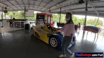 Cute Thai amateur teen girlfriend go karting and recorded on video after - Thailand on freereelz.com