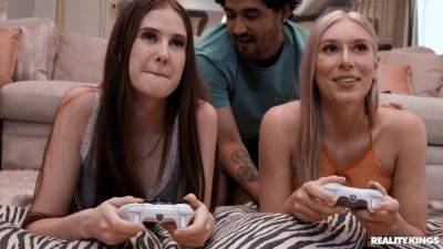 Gamer Roomie Cucks GF Athena Heart & Rico Hernandez in HD Lesbian Realness on freereelz.com