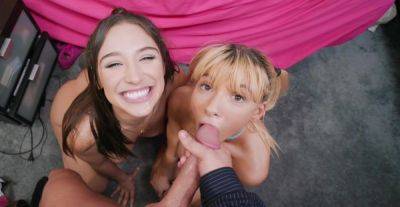 Sweet bitches play together in flawless POV threesome on freereelz.com