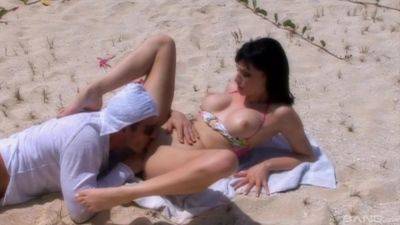 Erotic play by the beach with a random man set to fuck her like crazy on freereelz.com