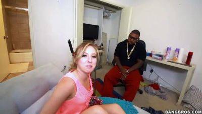 Blonde Amateur Sofie Carter and Rico Strong in Interracial Encounter on freereelz.com