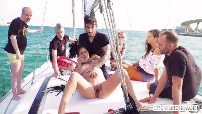 First Time BDSM Action: Spanish Aisha's Big Tit Threesome on a Boat - Spain on freereelz.com