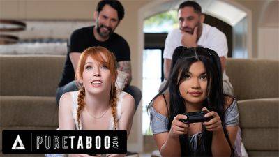 PURE TABOO Unhappily Married DILFs Grow Strong Desire For Stepdaughters Madi Collins & Summer Col on freereelz.com