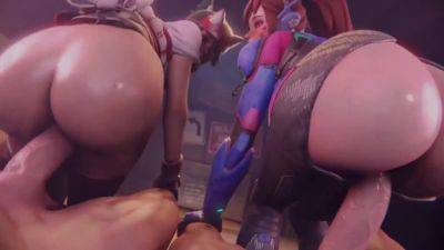 3D Porn Compilation: Sexy Big-assed D.va & Kiriko From Overwatch Get Fucked Hard In All Holes on freereelz.com