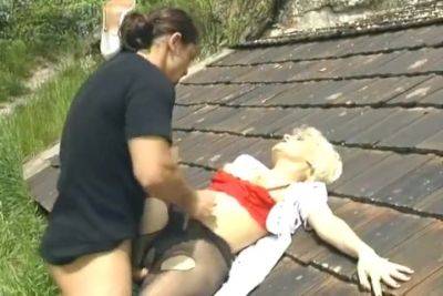 A Stunning German Blonde Gets Banged On The Roof - Germany on freereelz.com