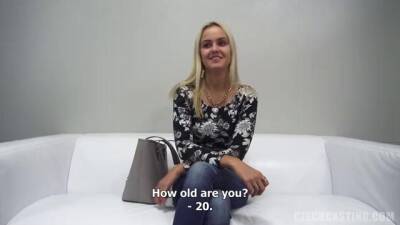 Czech blonde, Veronika is moaning from pleasure while getting fucked during a porn video casting - Czech Republic on freereelz.com