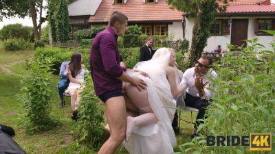 Big ass blondie gets fucked on her wedding day in front of everyone on freereelz.com