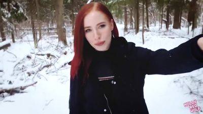 Molly Redwolf - Fucked A Naked Bitch In The Winter Forest. Cum In Her Mouth on freereelz.com