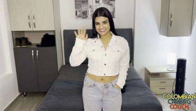 18-Year-Old Latina Virgin Experiences Her First Creampie in a Explicit Casting Couch Encounter on freereelz.com