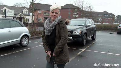 Short Hair British MILF Flashing and Pissing all Over Town for UK-Flashers - Britain on freereelz.com