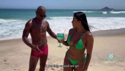 Wild encounter with a Brazilian fan leading to rough sex - Mariana Martix and Mark Butt's Hot Beach Encounter - Brazil on freereelz.com