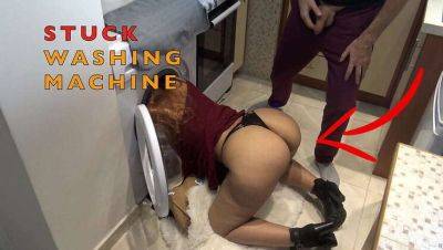 Dumb Maid Trapped in Washing Machine on freereelz.com