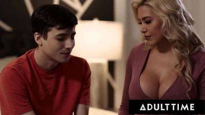 Hot Blonde Stepmom Caitlin Bell Initiates Her Stepson Ricky Spanish in Risqué First-Time Encounter - Spain on freereelz.com