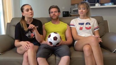 Hot Strip Soccer Game Turns into Pool Threesome with Aften Opal and River Lynn on freereelz.com